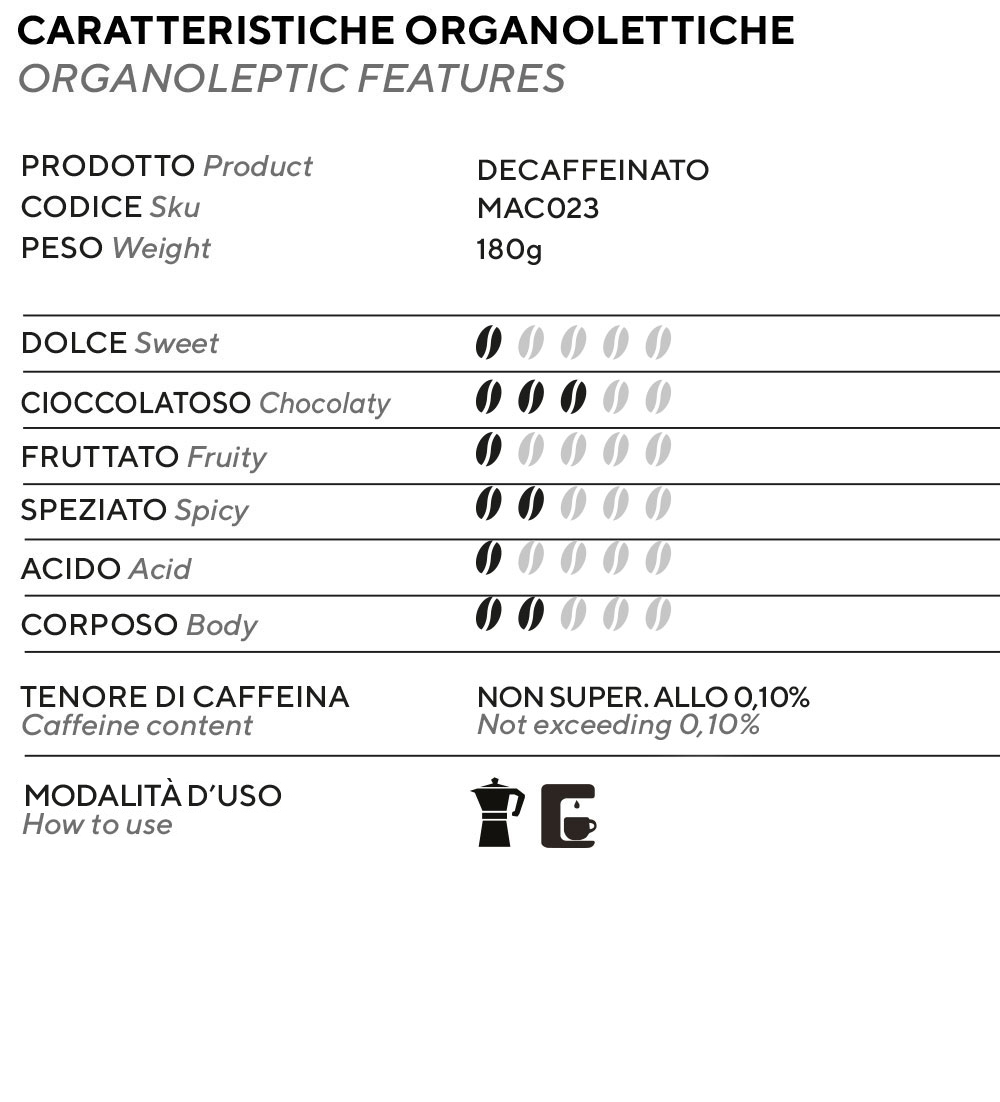 GROUND COFFEE  Mokasirs DECAFFEINATO