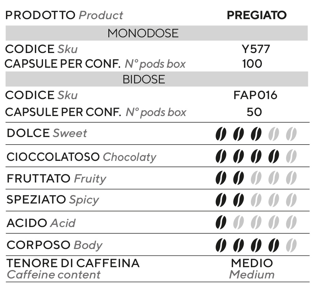 FAP CAPSULES PREGIATO COMPATIBLE ESPRESSO POINT